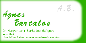 agnes bartalos business card